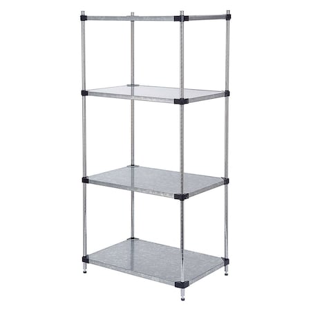 Nexel Shelving, Galvanized Steel, 48W X 24D X 74H 189935